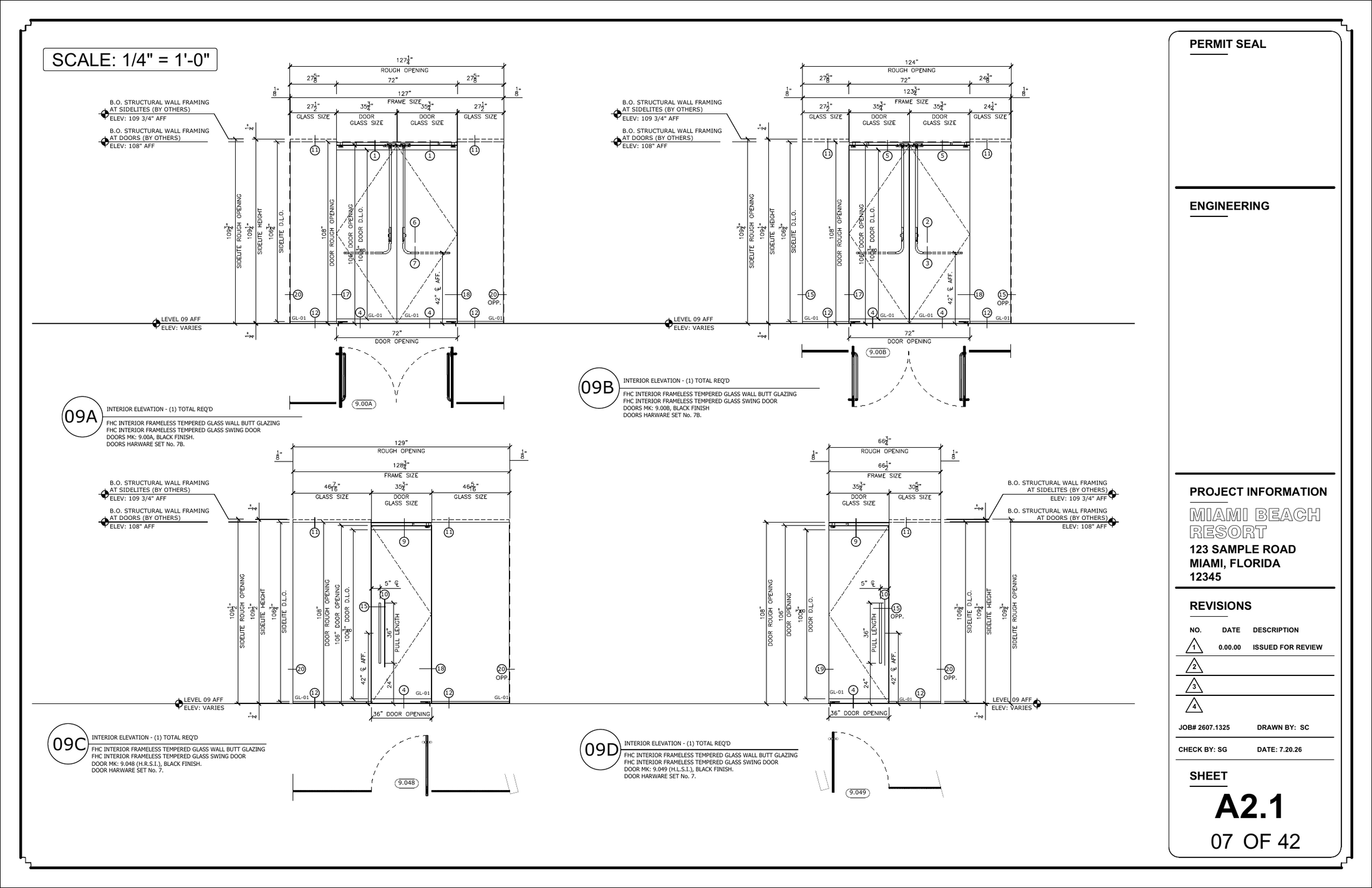 S&S Technical Solutions glazing elevation sheet A2.1